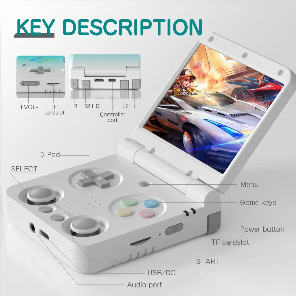 Miyoo Flip Handheld Gaming Console Compact Portable Game Machine for On-the-Go Entertainment