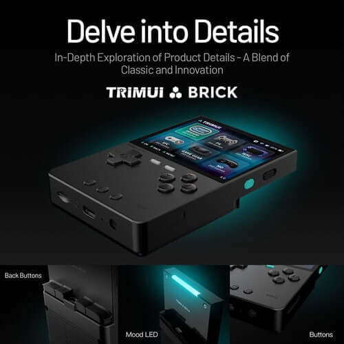 Trimui Brick Handheld Game Console, 256GB TF Card, 3.2-inch 1024*768 IPS Screen, 8GB eMMC Storage, 5 Hours Battery Life, Type-C Fast Charging