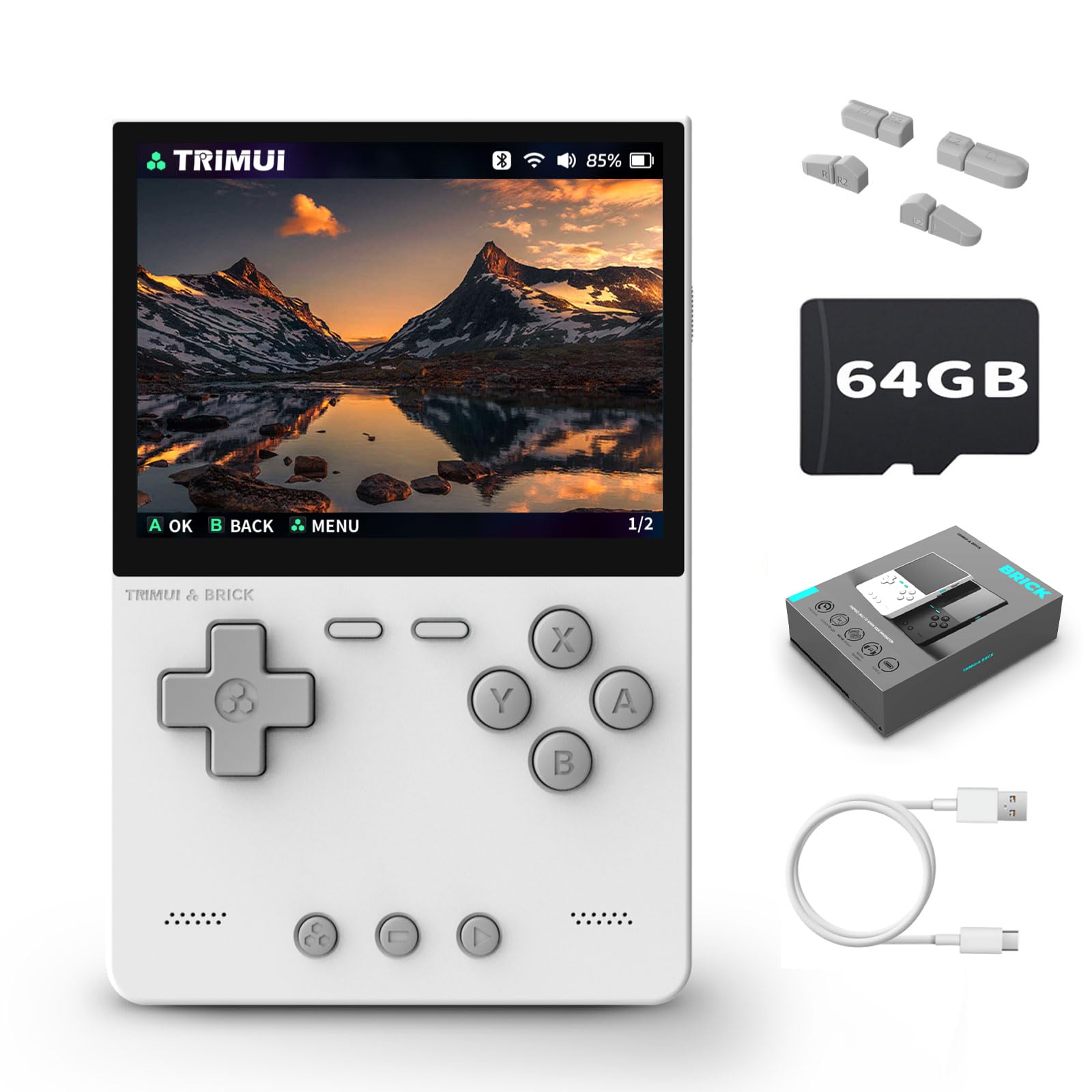 Trimui Brick Retro Game Console with 64G TF Card