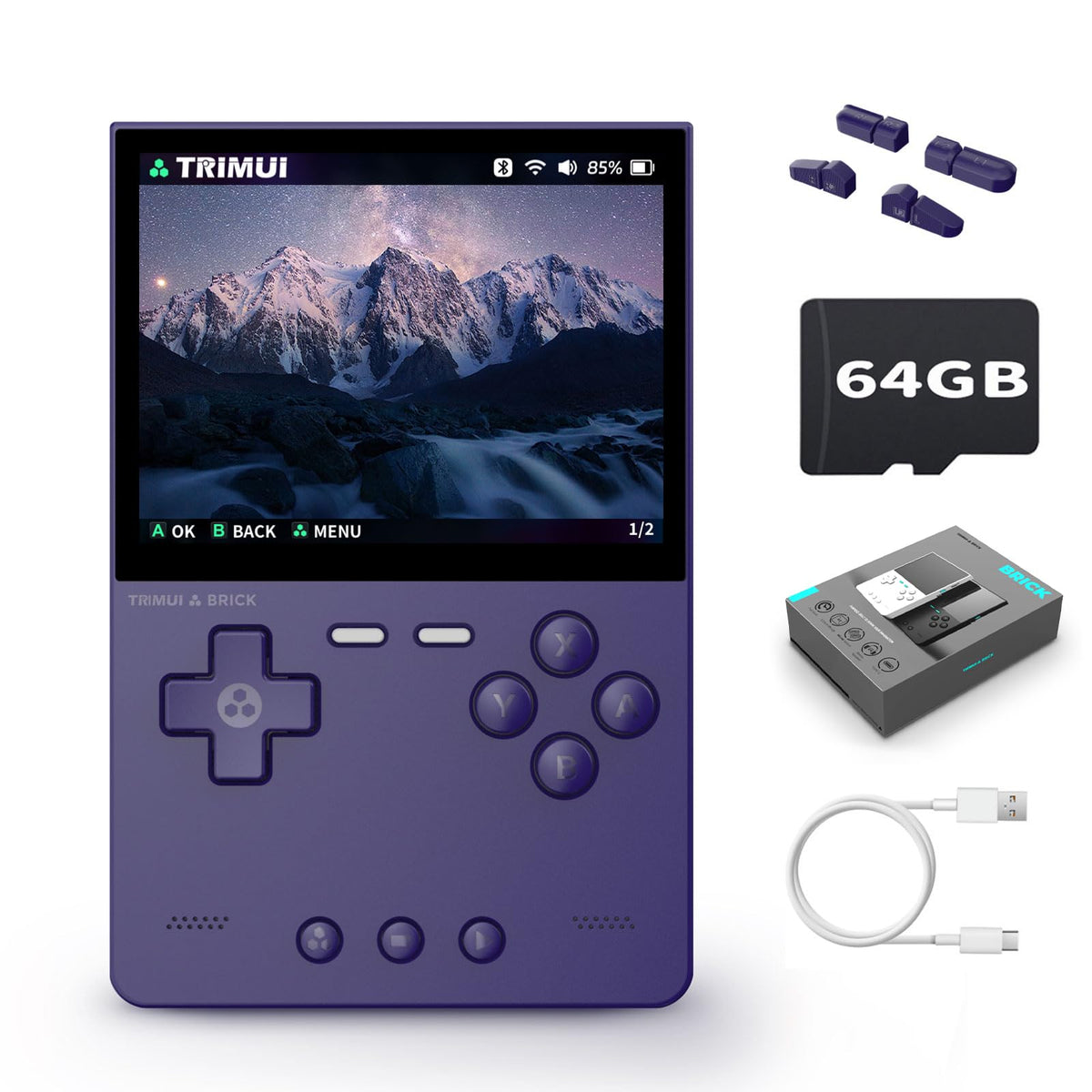 Trimui Brick Retro Game Console with 64G TF Card