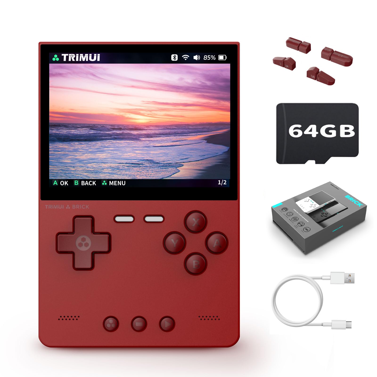 Trimui Brick Retro Game Console with 64G TF Card