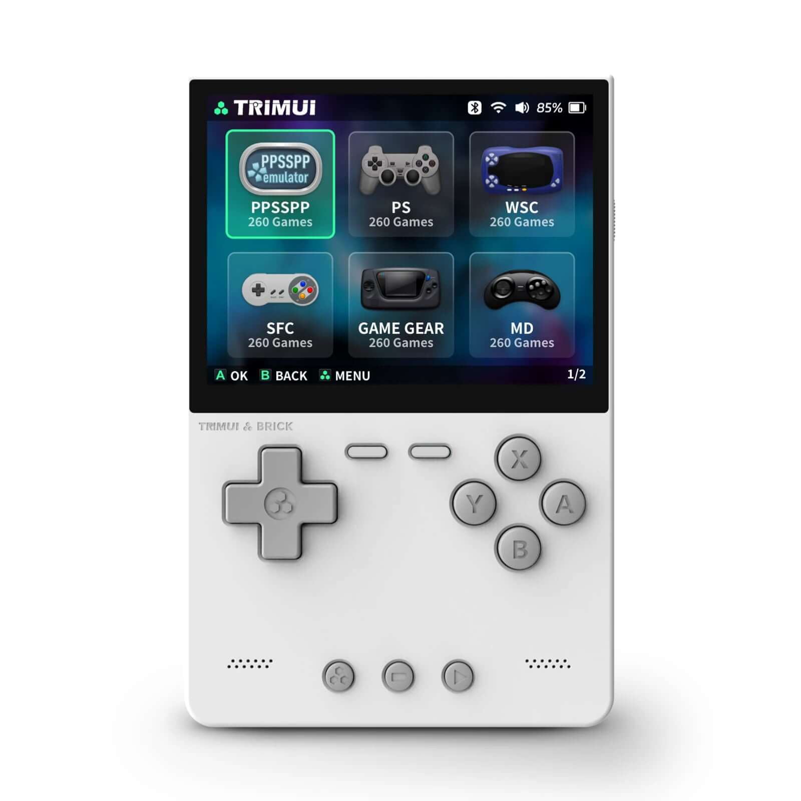 Trimui Brick Handheld Game Console, 256GB TF Card, 3.2-inch 1024*768 IPS Screen, 8GB eMMC Storage, 5 Hours Battery Life, Type-C Fast Charging